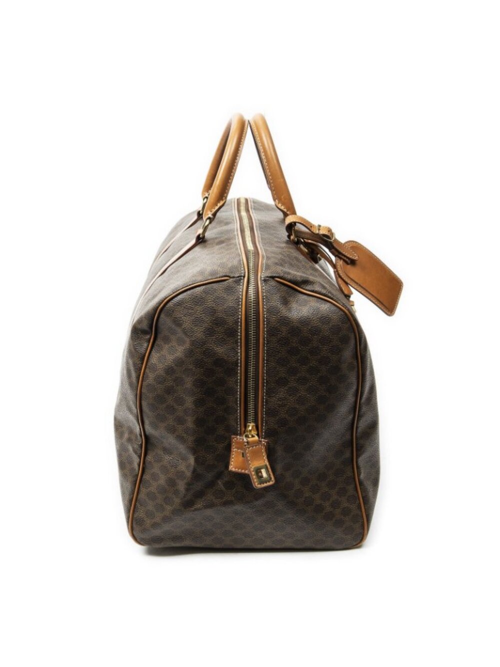 Celine Vintage Travel Boston Brown Macadam Canvas Shoulder - Picture 4 of 10